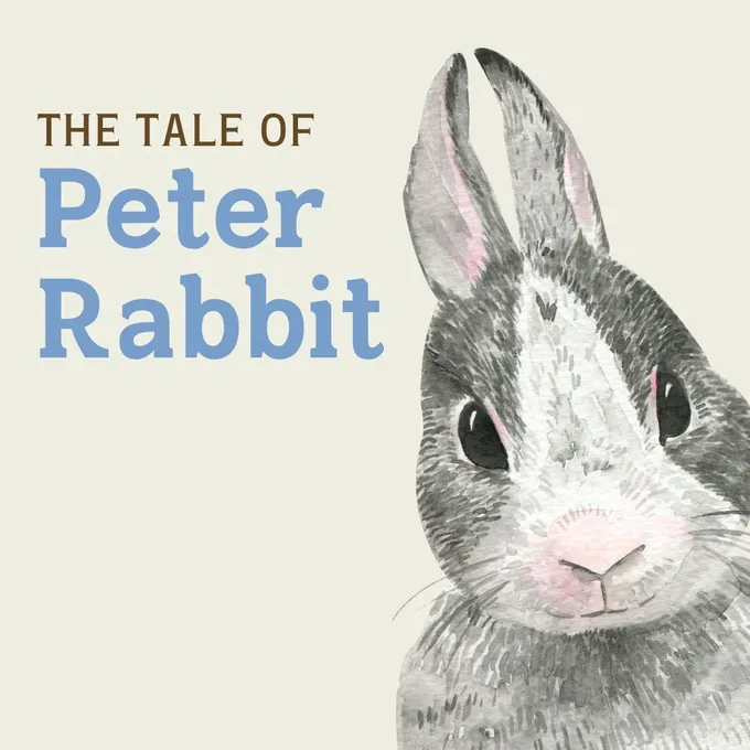 Grey and white bunny looking forward with its ears pulled together