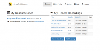 Screenshot of the manager dashboard for Resource Hotline