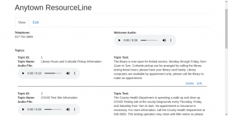 Screenshot of the recordings manager for ResourceLine