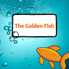 A golden fish underwater. 