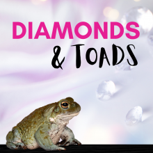 Toad with diamonds in the background