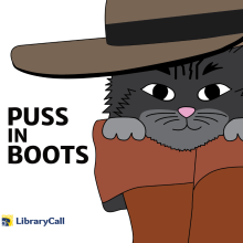 Grey cat wearing a hat sitting in a brown boot