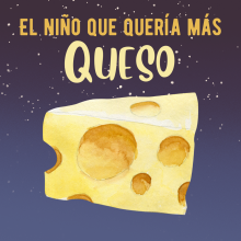 Hunk of yellow cheese set against a blue night sky